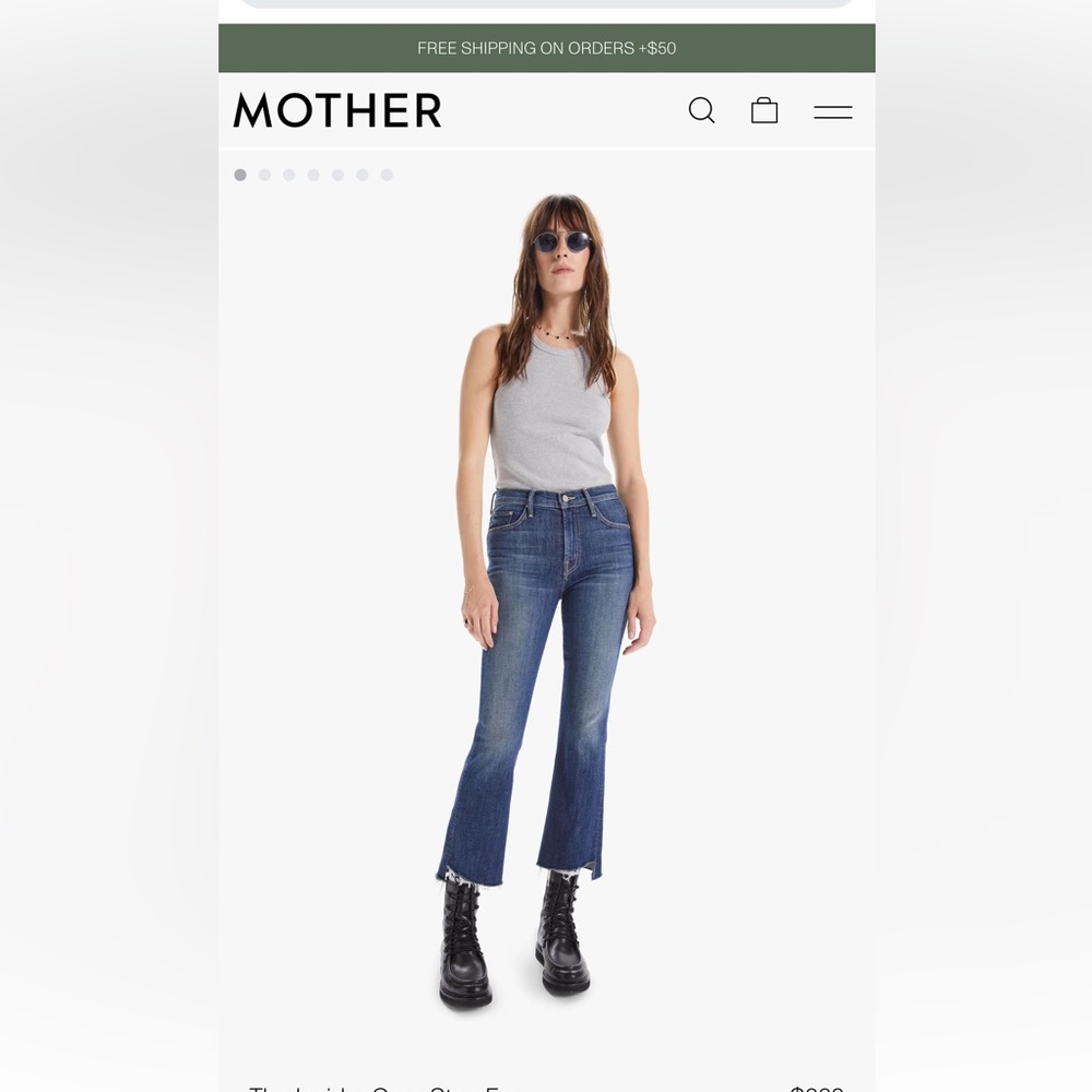 Mother Denim Insider Crop Ankle Fray in Girl Crush wash